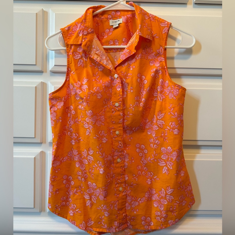 J.Crew XS cotton tank button up